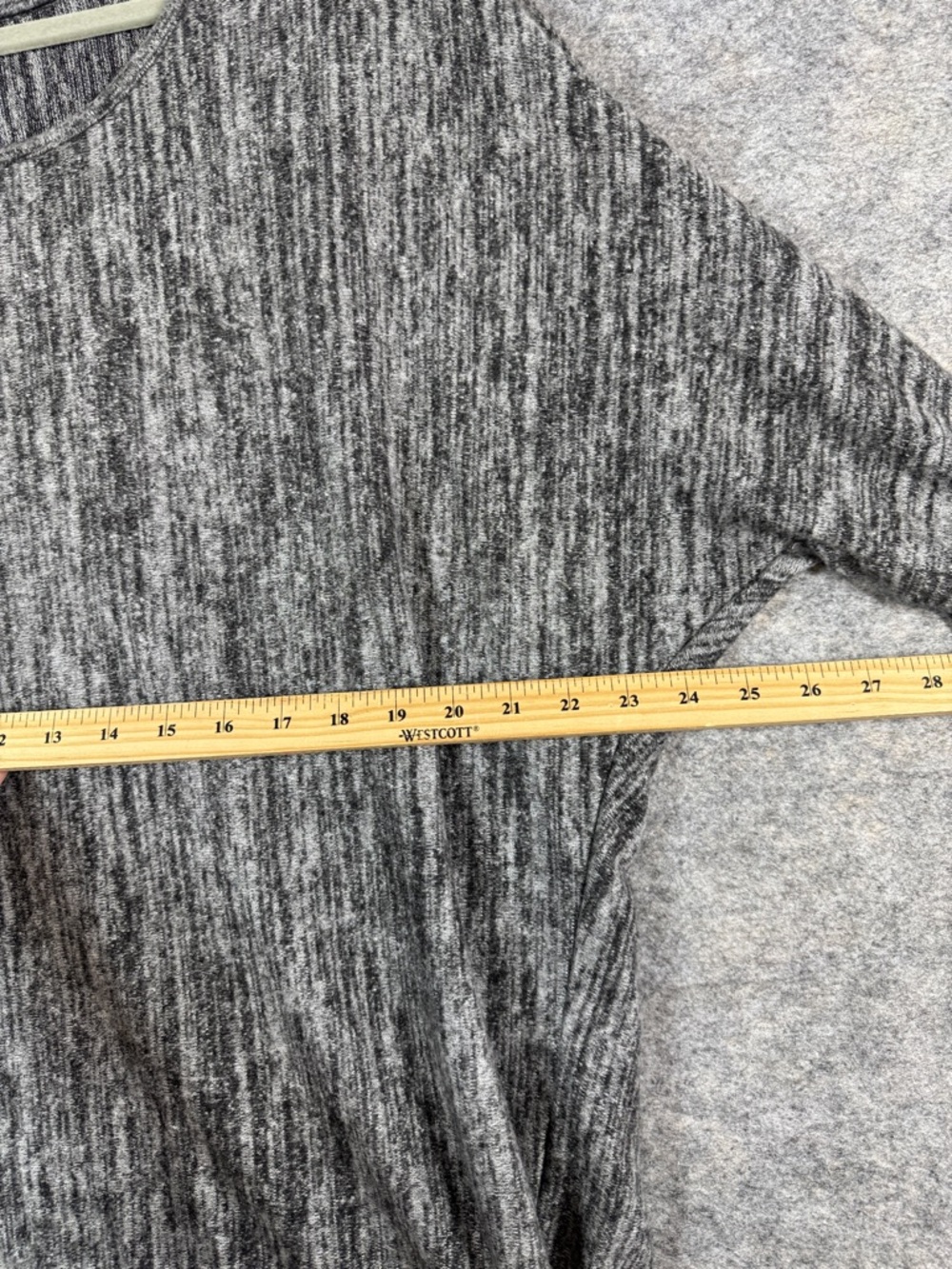 Apricot Heathered Gray High Low Knit Lagenlook Top Minimalist Casual Size 8 - Picture 7 of 10